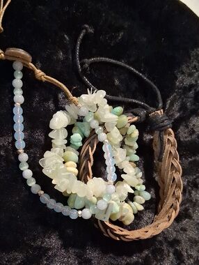 Handcrafted Green and Opal Beaded Adjustable & Expandable